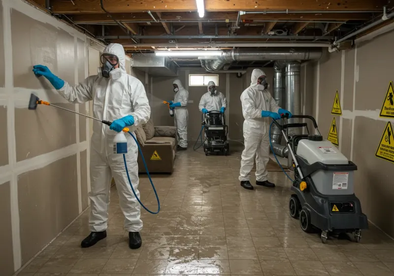 Basement Moisture Removal and Structural Drying process in Republic, PA